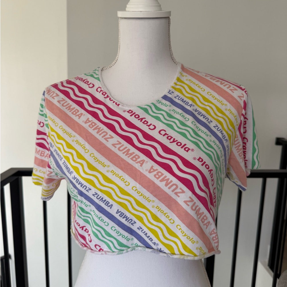 Zumba Fitness Multicolor Wave Logo Crop Top